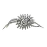 A modern stylised diamond spray brooch,