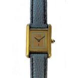 Cartier - A vermeil 'Must de Cartier Tank' wristwatch,