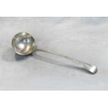 A Victorian silver soup ladle,