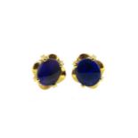 A pair of black opal ear studs,