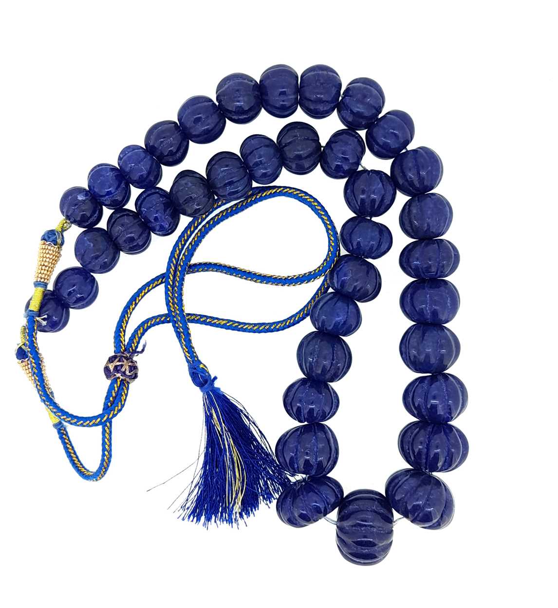 A single row of carved sapphire beads, - Image 2 of 2