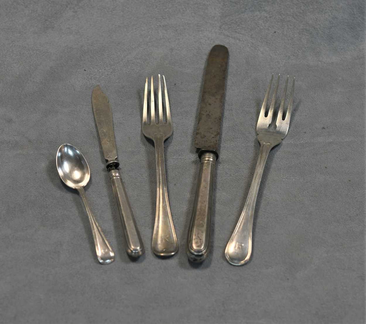 An early 20th century 127-piece set of German metalwares silver cutlery and flatware, - Image 4 of 5