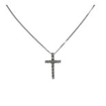 A diamond cross pendant and chain,