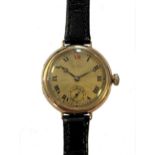 Longines - An early 20th century 9ct rose gold wristwatch,