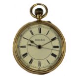 Marsh & Co Birmingham - A Victorian 18ct gold open-faced chronograph pocket watch,
