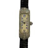 Asprey - A platinum diamond set cocktail watch,