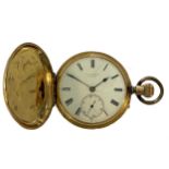 J. W. Benson - an 18ct gold full hunter pocket watch,