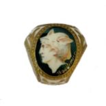 A 19th century porcelain scarf ring,