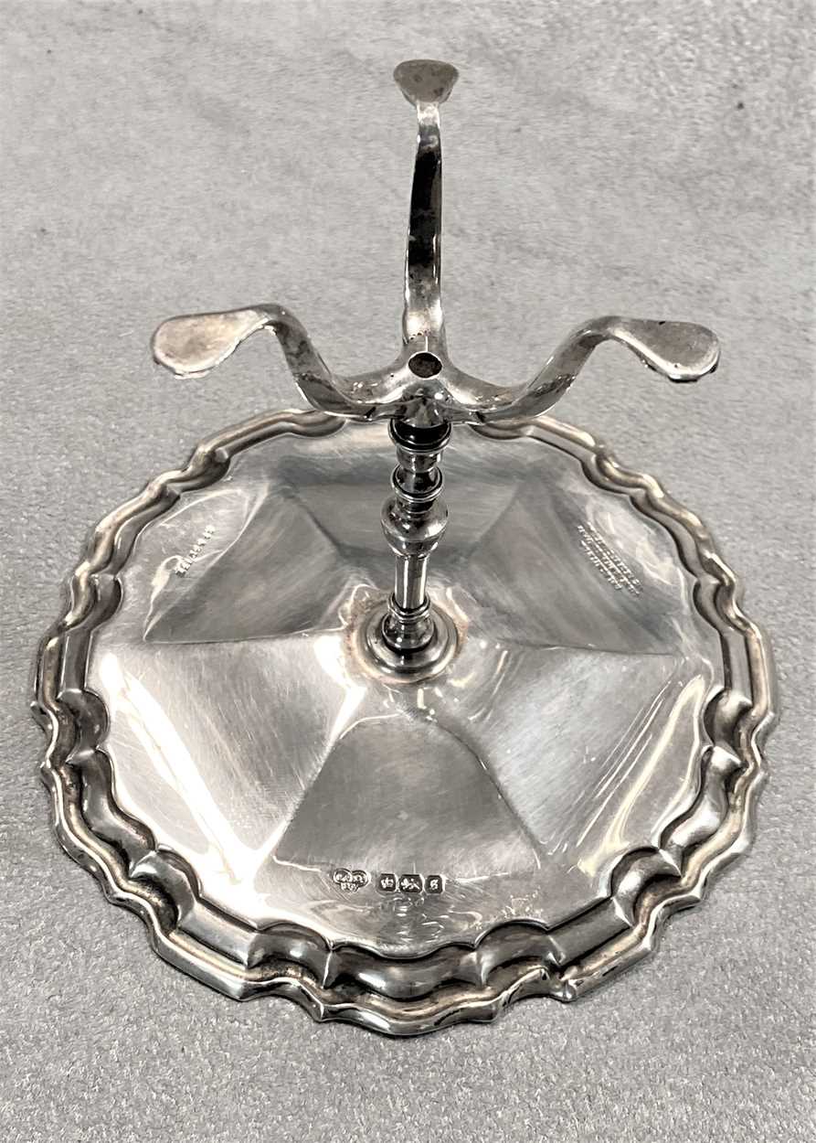 An early 20th century silver miniature tripod wine table, - Image 5 of 7