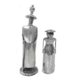 Two Victorian silver snuff bottles,