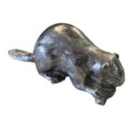A 20th century silver paperweight modelled as a beaver, mark of Garrard & Co Ltd,