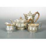 An Edward VII silver four-piece tea set,