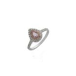 A fancy pink and white diamond ring,