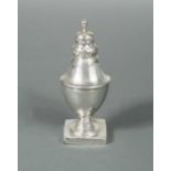 A George III silver spice caster,