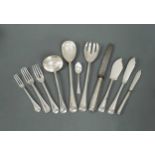 An early 20th century 127-piece set of German metalwares silver cutlery and flatware,