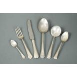 A 46-piece set of American metalwares Art Deco silver cutlery and flatware,