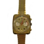 Favre-Leuba - A rare gold-plated sports chronograph wristwatch,