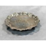 A George III 18th century silver waiter,