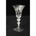 A large Jacobite wine glass, circa 1750,