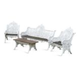A suite of Coalbrookdale style garden furniture, 20th century,