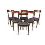 A set of six Regency mahogany dining chairs,