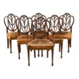 A set of six mahogany dining chairs, late 19th century,