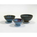 Three Chinese Junyao bowls, Song/Yuan Dynasty or later,