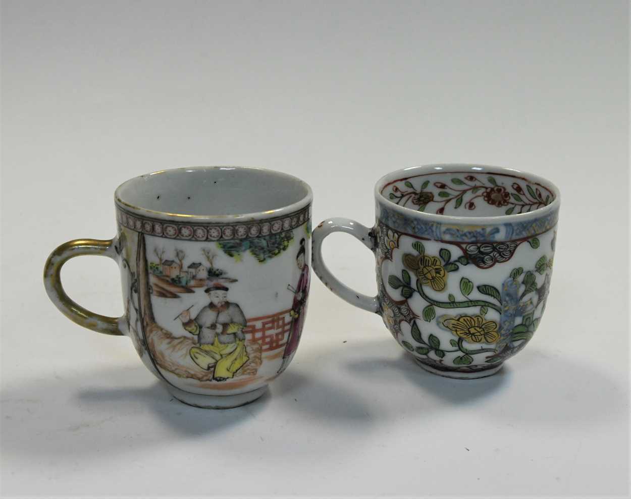 A group of five Chinese and Japanese tea and coffee cups and saucers, 18th/19th century, - Bild 11 aus 18