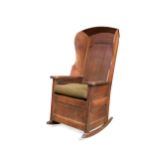 An oak lambing rocking chair, 18th century,