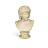 A Classical white composite bust of Antinous, 19th century,