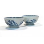 A pair of The Nanking Cargo blue and white porcelain bowls, Qing Dynasty, circa 1750,