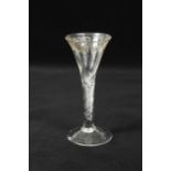 A rare George II trick wine glass, circa 1740,