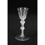 A rare George II air twist wine glass, circa 1750,