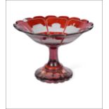 A Bohemian ruby-flashed pedestal comport,