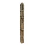 A West Nepal carved wood primitive totem post, 18th/19th century,