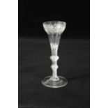 An 18th century pan topped drinking glass, circa 1750-1800,