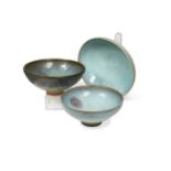Three Chinese Junyao bowls, Song/Yuan Dynasty, or later,