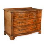 A George III style mahogany serpentine fronted chest, 19th century,