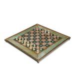 A turned stone chess set, 20th century,