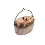 A copper cooking pot with lid, 19th century,