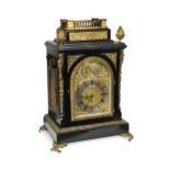 An imposing Victorian chiming table clock,