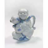 A Japanese Hirado porcelain figural ewer, circa 1900,