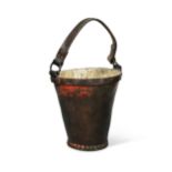 A leather fire bucket, 18th century,