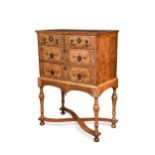 A marquetry chest on stand, 18th century and later,