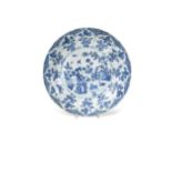 A Chinese blue and white porcelain dish, Qing Dynasty, Kangxi (1662-1722),