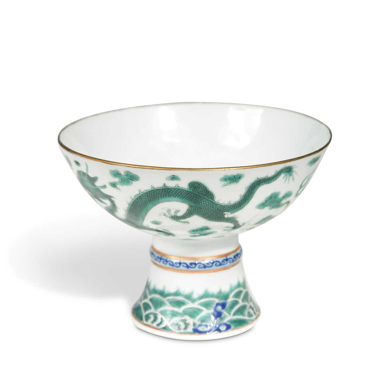 A Chinese porcelain stem cup, Qing Dynasty, probably Guangxu (1875-1908),
