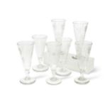 A set of eight George III ale glasses,