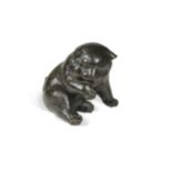 A Japanese bronze puppy, late Meiji Period, circa 1900,