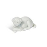 A Japanese small porcelain puppy, Hirado, Edo/Meiji Period, 19th century,