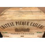 Chateau Picque Caillou blanc, Pessac Leognan 2010 and 2013, 12 bottles in two wooden